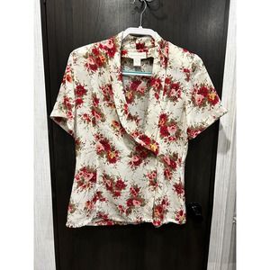 CottageCore floral blouse sz 6 /S/M
